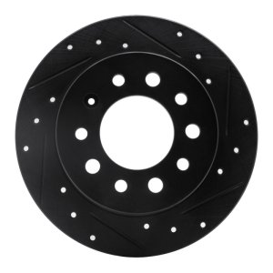 Hyundai Tiburon Brake Rotor (1) - Rear Right - R1 Concepts - Drilled & Slotted - Black - `03-`08